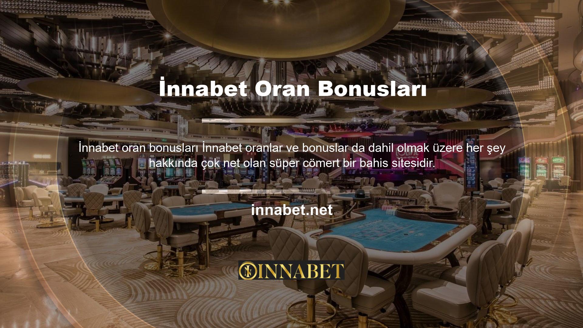 İnnabet bir bahis sitesidir ve canlı bahis oranları diğer birçok siteden daha yüksektir